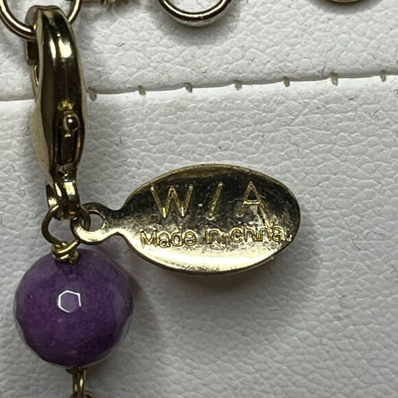 W/A Studios Faceted Amethyst Round Gemstones Necklace Gold Tone 20" 250 Carats - Picture 6 of 12